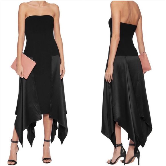 cinq a sept Dresses & Skirts - Cinq À Sept Strapless Draped Silk-paneled